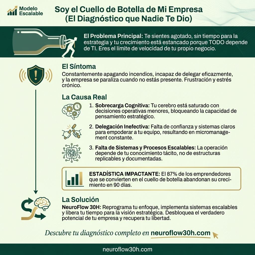 Infografía: Soy el Cuello de Botella de Mi Empresa (El Diagnóstico que Nadie Te Dio)